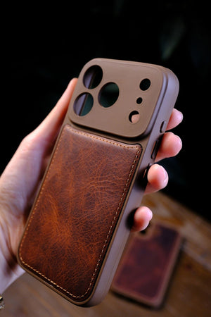 Hollanda | Magsafe Özellikli iPhone Uyumlu Premium Hakiki Deri Arka Kapak - Siyah
