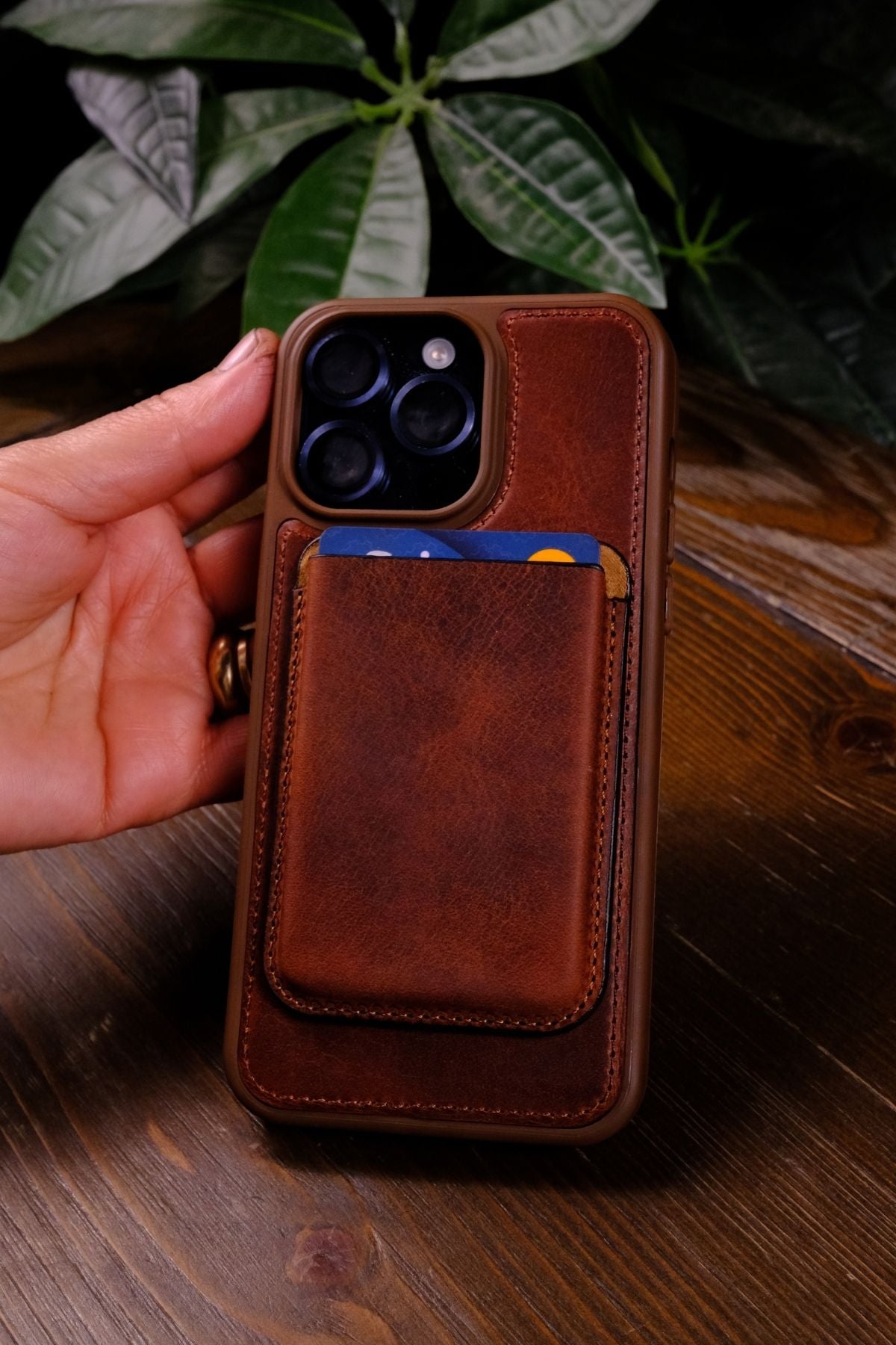 Orion Megasefe Kartlık | Magsafe özellikli Hakiki Deri Slim Kartlık - Siyah