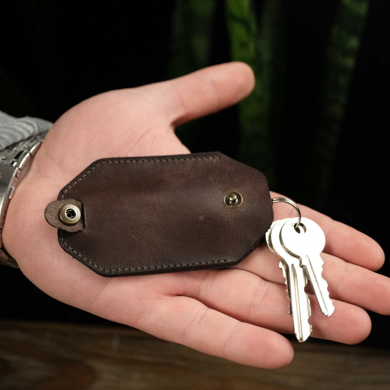 Çekya | Unisex Deri Anahtalık - Kahve