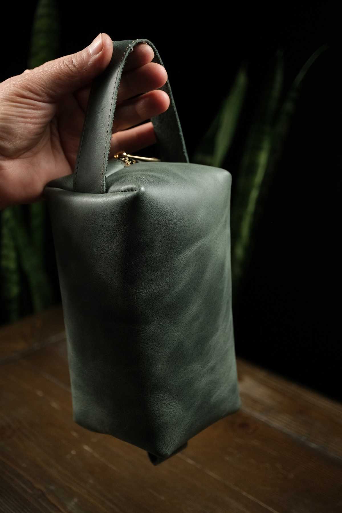 Dopp Kit Paris | Hakiki Deri Zarif El Çantası - Siyah