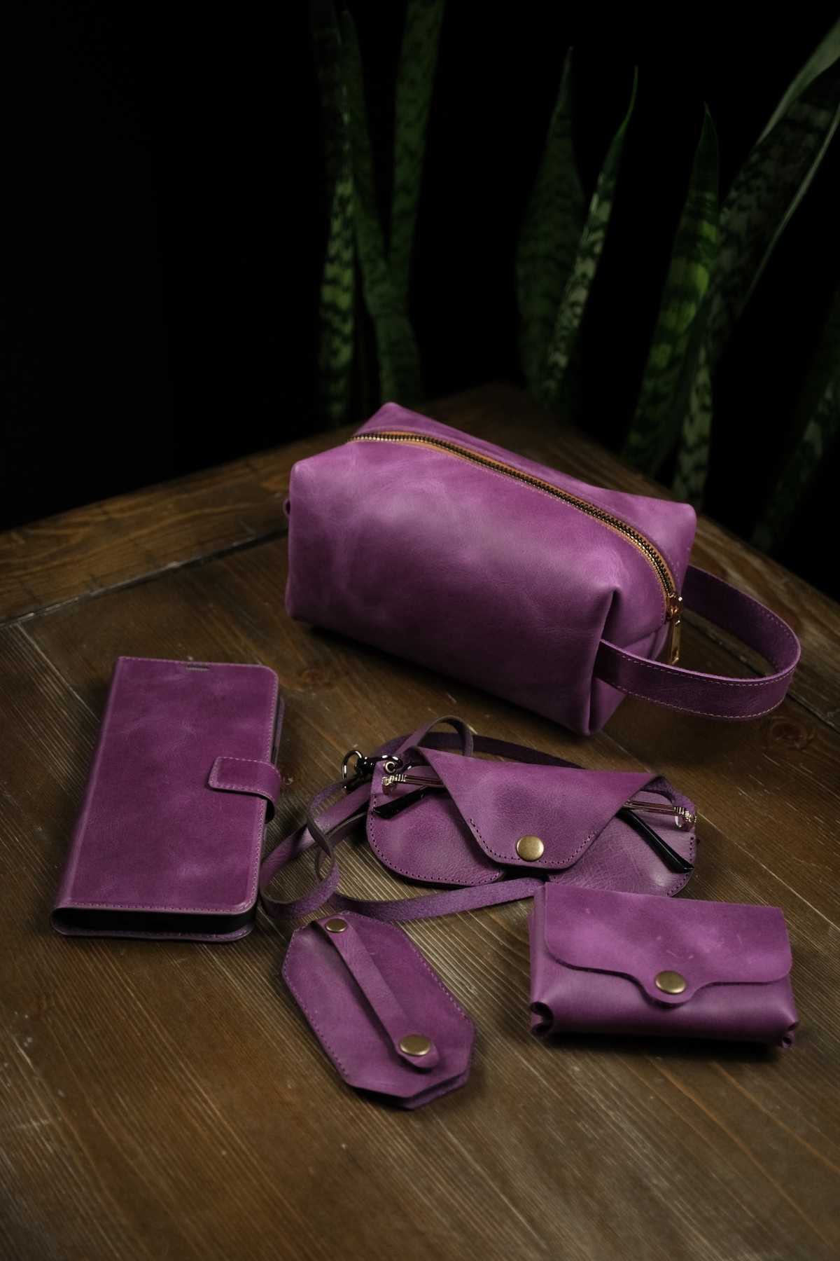 Çin 5'Li Set | Eonaks Leather Premium Deri 5'li Set - Siyah