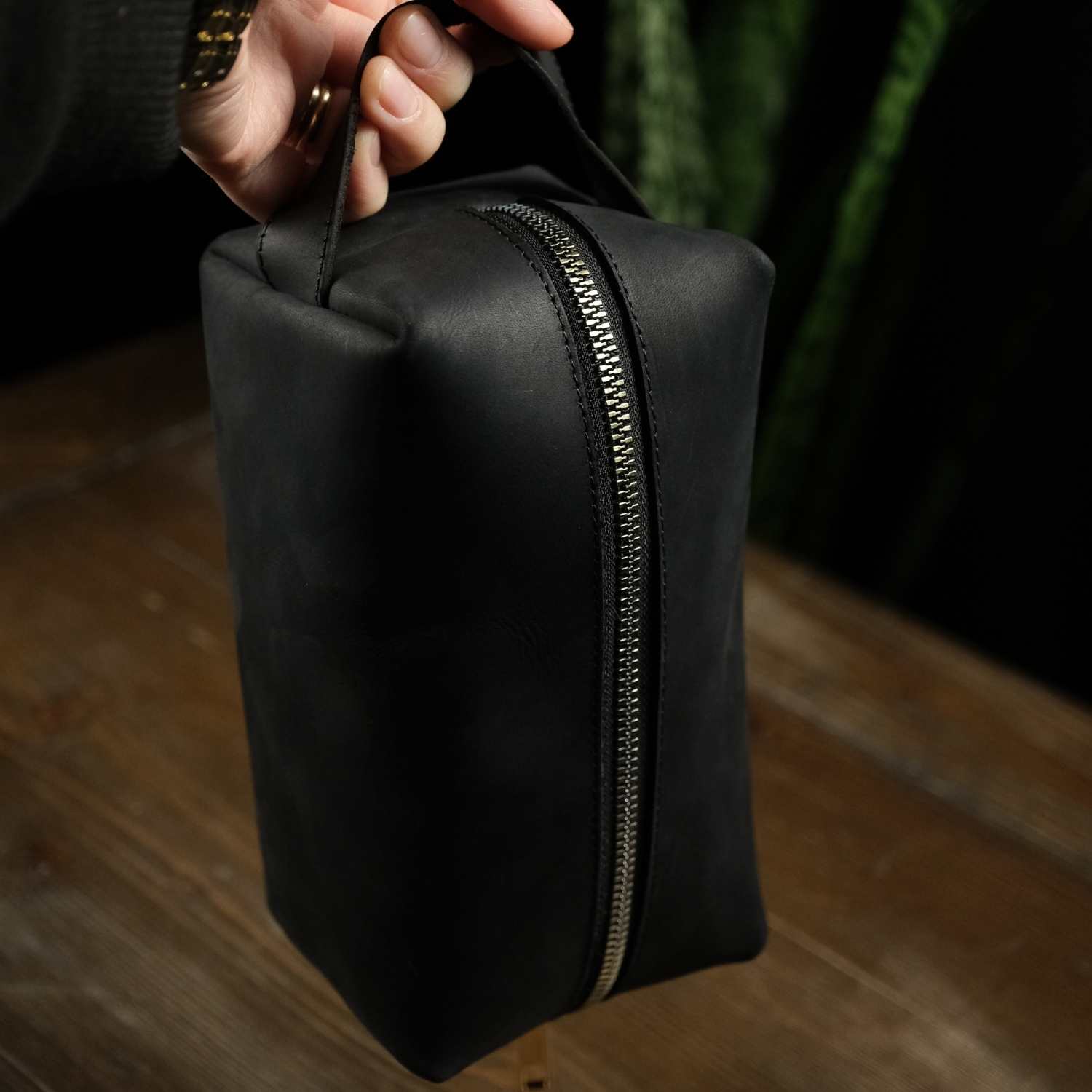 Dopp Kit Paris | Hakiki Deri Zarif El Çantası - Mor